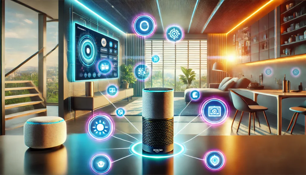 A modern home showcasing advanced automation features, illustrating how to use Alexa for smart home control and convenience.