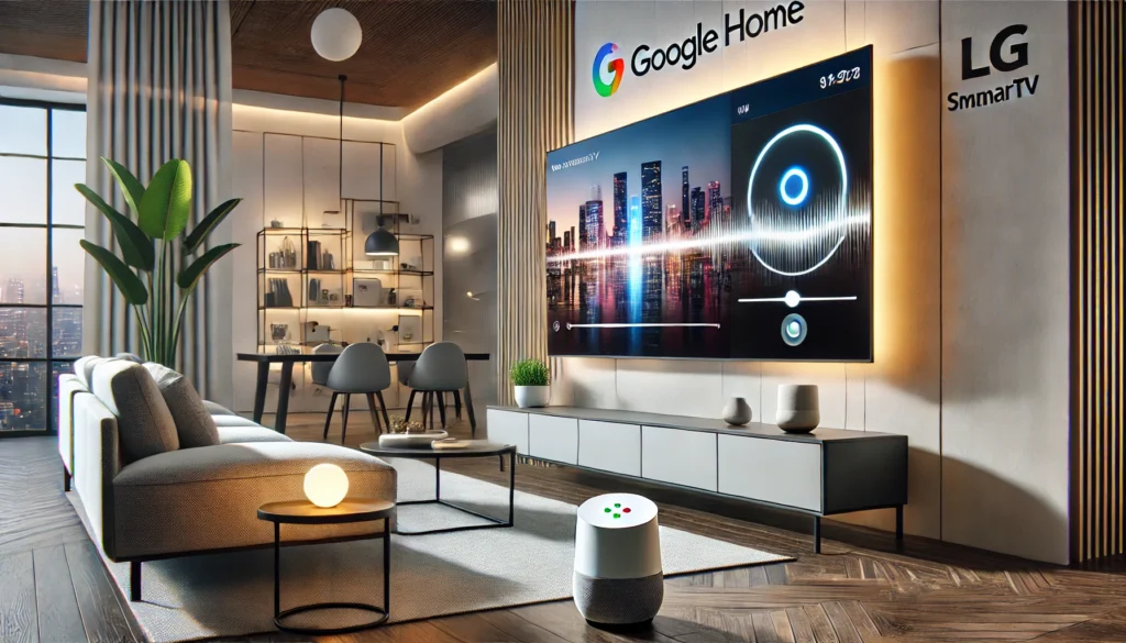 LG Smart TV featuring Google Home, demonstrating how to hook up Google Home to LG Smart TV for enhanced entertainment control.